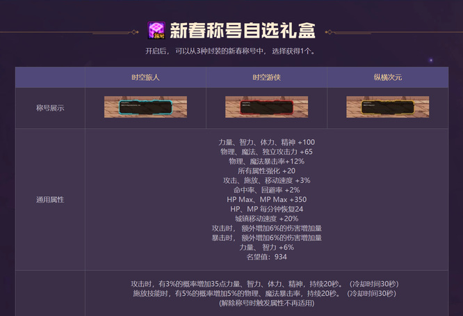 DNF110 剑影年度设定称号选择哪一个?